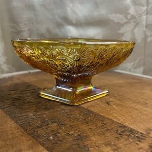 Rare Vintage carnival glass candy dish  great condition